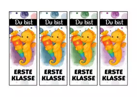 Vorschau - Anderer Materialtyp - Seepferdchenklasse Lesezeichen als Geschenk zur Einschulung - Seite 1