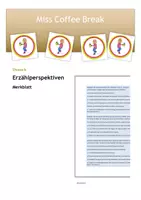 Vorschau - Merkblätter - Erzählperspektiven: Ich-, Personale, Auktoriale Erzählsituation (Merkblatt) - Deckblatt