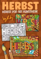 Vorschau - Mal- und Bastelvorlagen - Pop Art Herbst Schrift zum Weiter & Ausmalen - Moderne Kunst im Herbst - Deckblatt