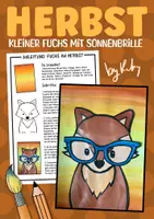 Vorschau - Mal- und Bastelvorlagen - Kleiner Fuchs mit Brille - Leichtes Kunstprojekt für den Herbst - Deckblatt