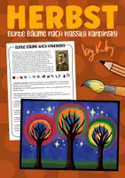 Vorschau - Arbeitsblätter - Bunte Herbstbäume nach Wassily Kandinsky - Kunst im Herbst - Deckblatt