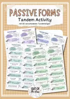 Vorschau - Aufgabenkarten - Passive Forms Tandem Activity mit 20 Tandembögen - Deckblatt