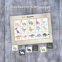 Vorschau - Stationenlernen - 🦕 Dinosaurier Klettmappe Figur Grund Wahrnehmung Kindergarten - Deckblatt