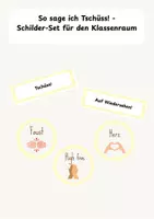 Vorschau - Bildkarten - So sage ich Tschüss! – Verabschiedungsschilder für den Klassenraum - Deckblatt