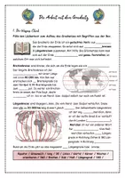Vorschau - Arbeitsblätter - Die Arbeit mit dem Gradnetz (Ablesen von Koordinaten) - Deckblatt