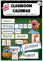 Vorschau - Poster - Classroom Calendar Tafelkalender Englischunterricht - Deckblatt