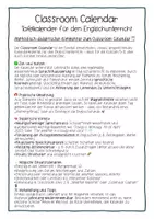 Vorschau - Poster - Classroom Calendar Tafelkalender Englischunterricht - Seite 1