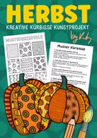 Vorschau - Arbeitsblätter - Kreative Kürbisse - Kunststunde im Herbst - Pop Art Kürbis 🎃 - Deckblatt