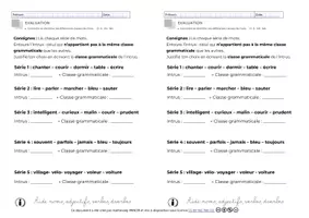 Aperçu - Feuilles d'exercices - évaluation-grammatac - Page 1