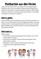 Vorschau - Mal- und Bastelvorlagen - Postkarten aus den Ferien (erzählen, malen, schreiben) - Seite 1