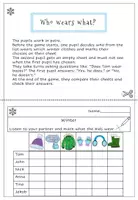 Vorschau - Arbeitsblätter - Materialpaket Winter Vocabulary: English ESL | Flashcards, I Have Who Has, Sprechspiel Winter Clothing | Winter Words für den Englischunterricht - Seite 1