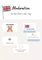 Vorschau - Aufgabenkarten - Moderationsfächer/ Moderationskarten für den Schultag/ Morgenkreis (beige, blau) - auf Englisch - Deckblatt