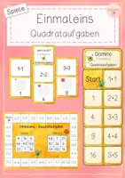 Vorschau - Spiele - Einmaleins: Quadrataufgaben - Spiele - Deckblatt