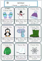 Vorschau - Spiele - I Have, Who Has? – Winter | Englisch | Wortschatz-Spiel & Speaking Activity (18 Karten) - Seite 1