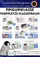 Vorschau - Poster - Parkplätze im Klassenraum Pinguin | Hausaufgabenparkplatz Pinguinklasse - Deckblatt