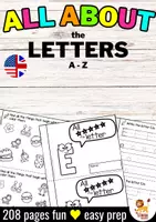Vista previa - Hojas de trabajo - All About letters A-Z Alphabet Books Recognition Beginning Sounds | Inglés - Portada