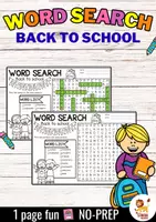 anteprima - Esercizi - Word Search Puzzle (Back to school) | NO PREP Activity Inglese - Pagina di copertina