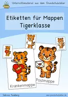 Vorschau - Poster - Tigerklasse: Postmappe, Krankenmappe, Namensetiketten - Deckblatt