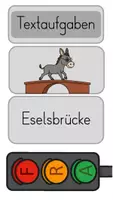 Vorschau - Präsentationen/Tafelbilder - Tafelmaterial Textaufgaben - Eselsbrücke LUFRA - Deckblatt
