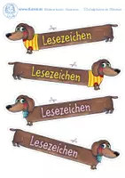 Vorschau - Mal- und Bastelvorlagen - Bastelbogen: Lesezeichen Dackel als Lesemotivation - Seite 2