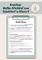 Vorschau - Arbeitsblätter - Kreativer Mathe-Steckbief zum Schulstart in Klasse 5 - Seite 1