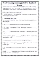 anteprima - Schede informative - Confrontare personaggi simili in due testi diversi - Pagina 1