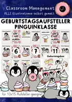 Vorschau - Poster - Geburtstagsschilder Pinguin | Aufsteller Pinguinklasse - Deckblatt