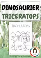 Vorschau - Mal- und Bastelvorlagen - Gratis Ausmabild Triceratops Dinosaurier - Deckblatt