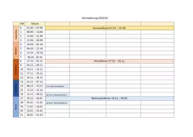 Vorschau - Lehrpläne/Lehrermaterial - Jahresplanung Vorlage (leer) 2025/26 - Österreich - Seite 1