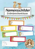 Vorschau - Anderer Materialtyp - Erdmännchenklasse Namensschilder Klassentier Erdmännchen - Deckblatt