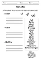 Vorschau - Arbeitsblätter - Materialpaket WORTARTEN Grundschule Deutsch - Seite 1