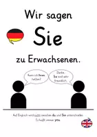 Vorschau - Poster - Plakat Höflichkeitsanrede "Wir sagen Sie zu Erwachsenen" siezen statt duzen - Deckblatt