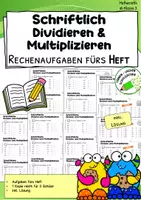 Vorschau - Arbeitsblätter - Schriftliche Division & Multiplikation im Zahlenraum 1000 – Rechnen im Heft | Klasse 3 - Deckblatt