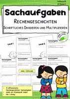Vorschau - Arbeitsblätter - Rechengeschichten - Sachaufgaben – Schriftlich multiplizieren & dividieren (ZR 1000) - Deckblatt