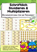 Vorschau - Spiele - Schriftliche Division & Multiplikation im Zahlenraum 1000 – Lernspiel "Popcorn"| Klasse 3 - Deckblatt