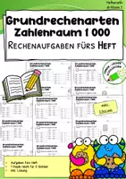Vorschau - Arbeitsblätter - Grundrechenarten im Zahlenraum 1000 - Übungen fürs Heft - Deckblatt