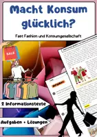 Vorschau - Arbeitsblätter - Macht Konsum glücklich? Fast Fashion und Konsumgesellschaft - Deckblatt