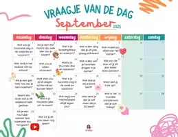 Voorbeeld - FREE | Vraagje van de dag - kalender september 2025 - Voorblad