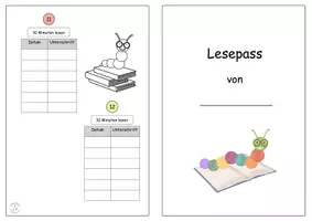 Vorschau - Arbeitsblätter - Leseraupe Lesepass einfach ohne Basteln, Elternbrief, Urkunde - Seite 3