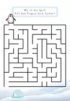 Vorschau - Arbeitsblätter - Labyrinth-Rätsel Winter - Konzentration und Feinmotorik - Seite 1