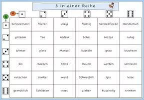 Vorschau - Arbeitsblätter - Spielend Wortarten lernen - Sprachspiel im Winter mit Selbstkontrolle - Seite 1