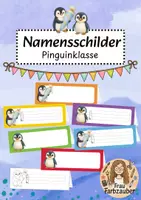 Vorschau - Anderer Materialtyp - Namensschilder Klassentier Pinguin / Pinguinklasse - Deckblatt
