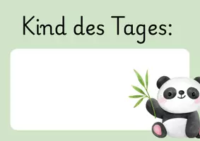 Vorschau - Anderer Materialtyp - Kind des Tages + Klassensprecher Schilder - Pandaklasse - Seite 1