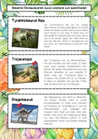 Vorschau - Merkblätter - Dinosaurierarten 12 Lesetexte zum Ausschneiden - Seite 1