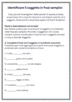 anteprima - Schede informative - Identificare il soggetto in frasi semplici - Pagina 1