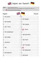 Vorschau - Arbeitsblätter - Arbeitsblatt Anglizismen häufige englische Wörter im Deutschen - Seite 2
