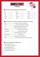 Vorschau - Arbeitsblätter - Englisch simple past Übungsblatt Practice - Seite 1