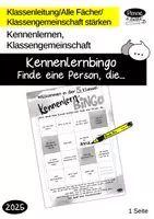 Vorschau - Arbeitsblätter - Kennenlern-Bingo für die Klasse 5 - Deckblatt