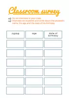 Aperçu - Feuilles d'exercices - Classroom survey: How old are you? When is your birthday? - Page 2