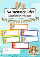 Vorschau - Anderer Materialtyp - Namensschilder Klassentier Seepferdchen / Seepferdchenklasse - Deckblatt